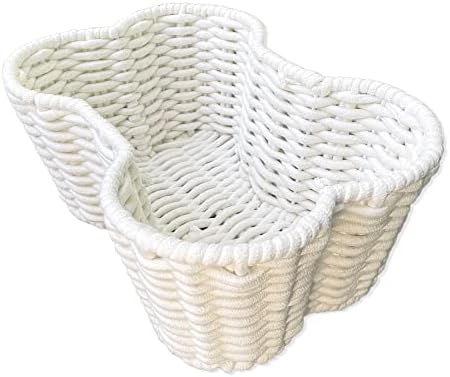 OtterPets Toy Bin for Pets, Bone Shape Basket, Cotton Rope Storage, Handmade, Dog Toy Bin Organizer