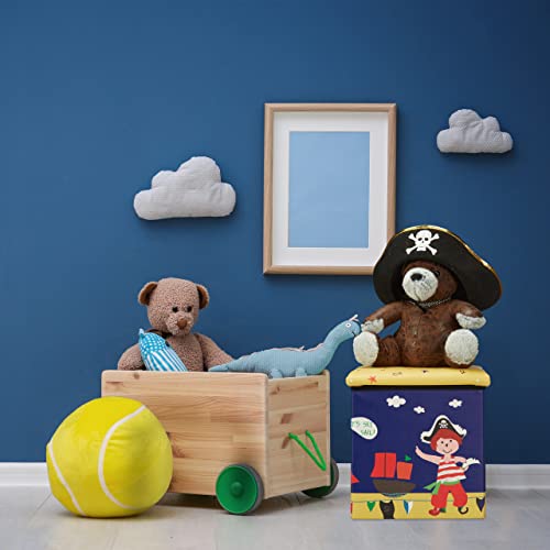 Taburete infantil de piratas y asiento plegable azul de 31 cm 3