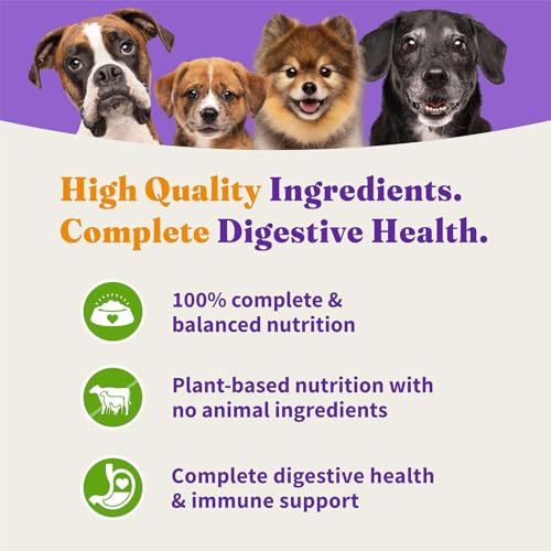 Image of Halo Holistic Plant-Based Vegan Dog Food, Complete Digestive Health, Dry Adult Dog Food with Superfoods, Prebiotics & Probiotics, Non-GMO, Vegetarian Kibble with No Animal Ingredients, 3.5 lb Bag