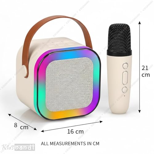 Image of Kids Mandi Mini Karaoke Machine for Kids | Portable Bluetooth Speaker with Wireless Microphone | Fun Singing & Music Toy for Boys & Girls (Multicolour)
