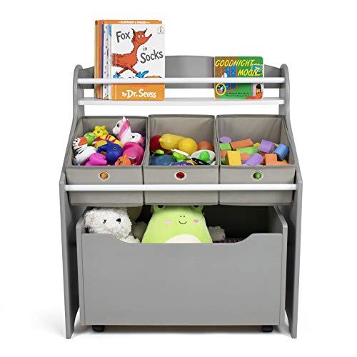 image for Humble Crew 3-in-1 Kids Bookshelf and Toy Storage Organizer, Grey - To