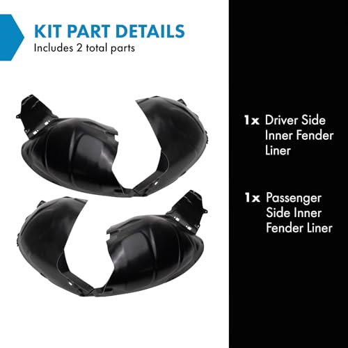 Image of TRQ Inner Fender Liner Set Compatible with 2012-2017 Buick Verano GM1248258 GM1249258