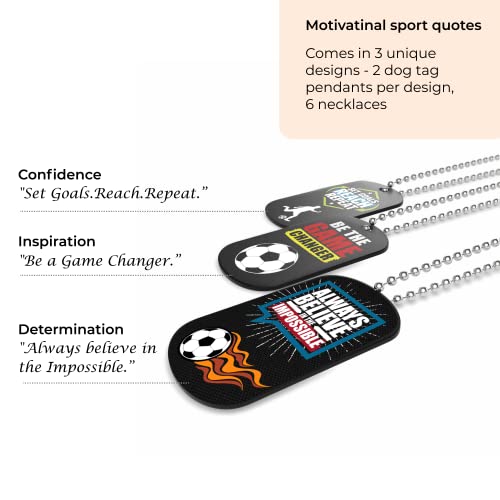 Inkstone Soccer Motivational Dog Tag Necklaces Gifts Uniform Accessories Sports Prizes Awards