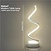 Makion Spiral LED Table Lamp, Curved LED Desk Lamp, Contemporary Minimalist Lighting Design, Warm White Light,Smart Acrylic Material Perfect for Bedroom Living Room (White)