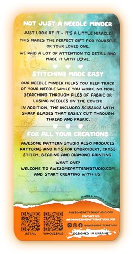 Image of Awesome Pattern Studio Philadelphia Magnetic Needle Minder Set Includes Needle Minder, 2 Threaders, 'Crane' Scissors. Multicolor Enamel Pin for Cross Stitch, Embroidery and Craft