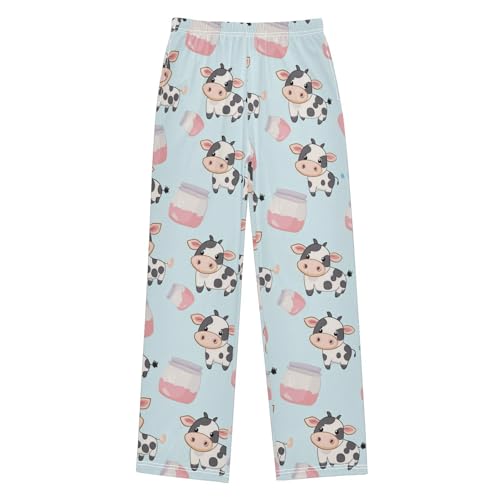 Vdsrup Cute Cow Milk Pajama Pants Cartoon Pajama Bottoms Soft Sleep Pjs Lounge Pants S2