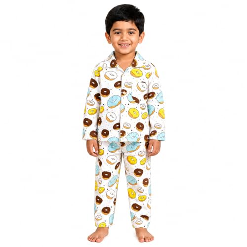 Image of The Mom Store Kids Cotton Night Suit for Boys and Girls | Soft Breathable Night Dress for Kids Boys and Girls | Printed Nightsuit Pajama Set | Comfortable All-Season Sleepwear for Daily Use