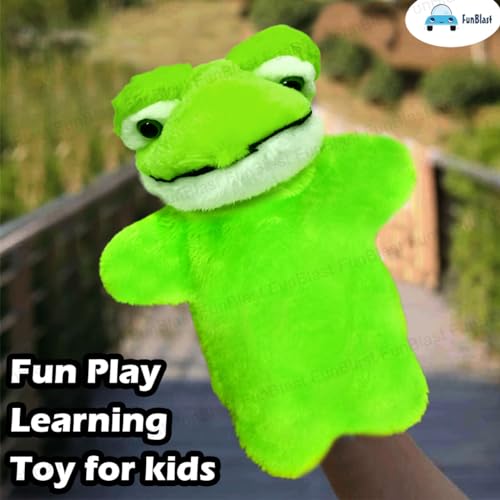 Image of FunBlast Plush Hand Puppets for Kids - Animals Hand Puppet Toys, Soft Hand Puppets for Kids, Story Telling Puppet for Kids, Hand Puppet Toy, Fun Play Learning Toys (Frog)