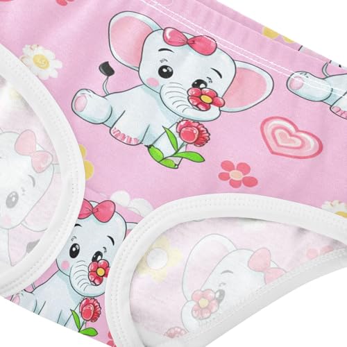 Toddler Girls Underwear 2t Cotton Cute Panties Girl Aesthetic Underpants Briefs Cute Cartoon Elephants Pink4