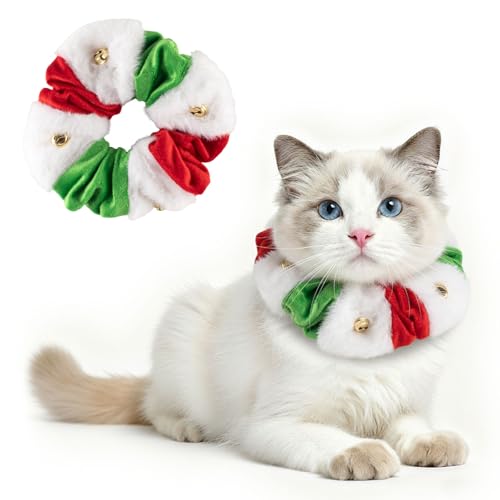 Collar navideño para perro y gato L/XL rojo blanco y verde