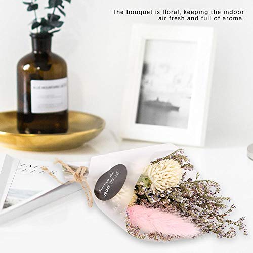 Junluck Flor seca natural, três cores disponíveis buquê floral presente para decoração de casamento
