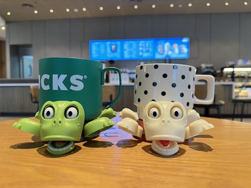 JOD Turtle Cup Holder Turtle Coaster with Funny Expression 2 PCs Cup Holder with Liftable Limbs & Expressive Face for Turtles Tortoise Lover Gag Gifts Home Decor(2pc-Light Green Pink)