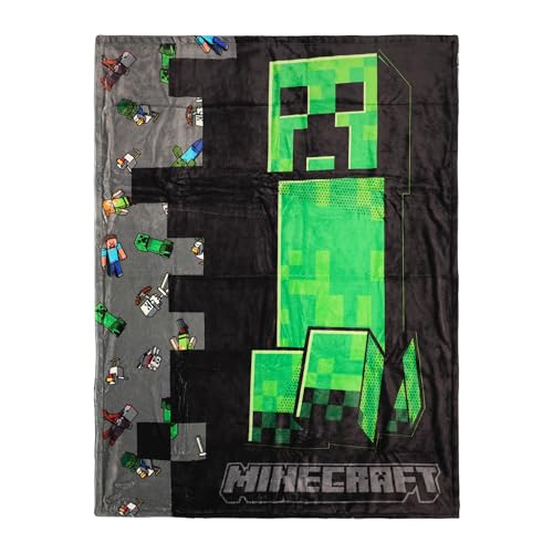 Minecraft Creeper Heroes & Mobs Reversible Throw Blanket by Bioworld - Used condition - CA$31.32
