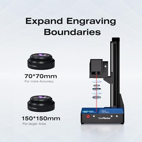 ComMarker 5 W uv-lasermarkeermachine met 2 lenzen, compatibele Lightburn- en roterende luchtkoeling-uv-lasergraveermachine voor glas, metaal, hout, kunststof, sieraden - Afbeelding 5
