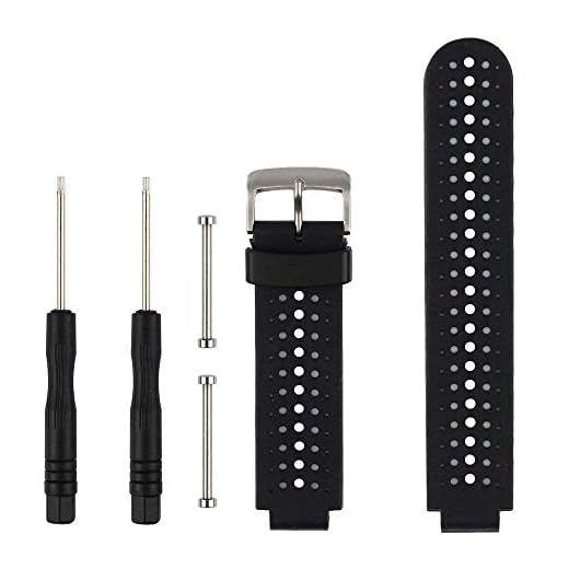 Fit-power Garmin Forerunner 235 klockarmband i mjukt silikon ersättande klockarmband för Garmin Forerunner 235/220/230/620/630/735 smartklocka (svart&vit)