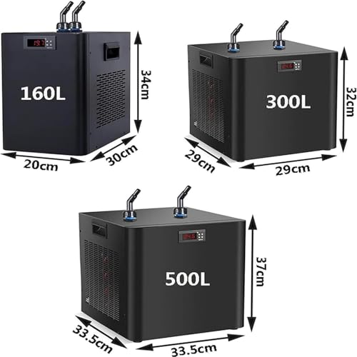 160 l/300 l/500 l agregat chłodzący do akwarium, chłodziarka wodna do akwarium z cichą sprężarką, chłodzenie do systemu hydroponicznego Axolotl Meduza rafa koralowa