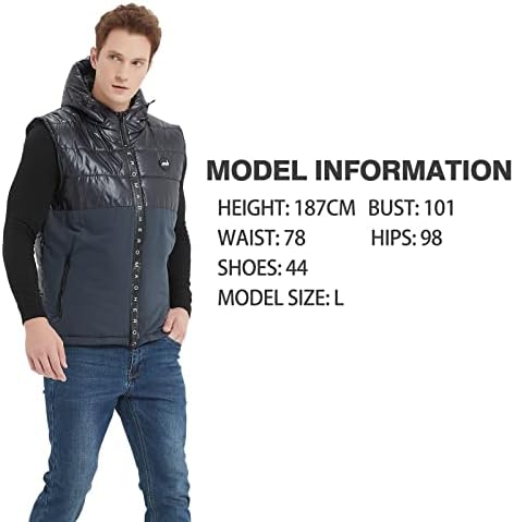 Mens Hooded Body-Warmer Water Resistant Vest Jacket Solid Lightweight Windproof Gilet