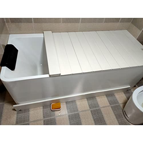 Cubierta de bañera plegable de PVC blanco con tapa de aislamiento de 0.6 cm de espesor 2