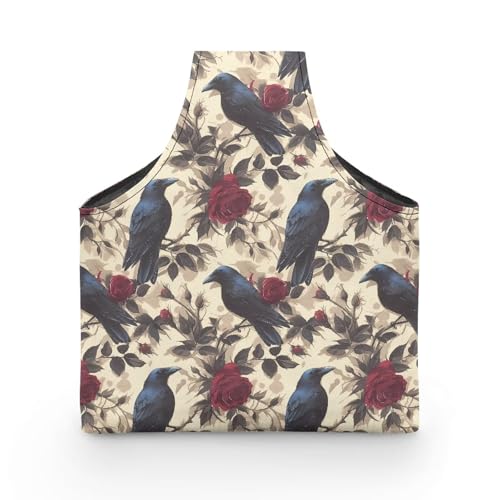 Image of ZUXONGSY Crow Yarn Storage Bag for Women Rose Knitting Project Bag Vintage Knit Wrist Bag Lightweight Crochet Organizers and Storage