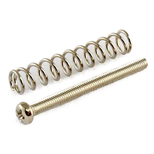 ALLPARTS (オールパーツ) 2.6mm X 30mm (ミリ規格) ハムバッカー ピックアップ用 高さ調整ビス ニッケル (ネジ・バネ 各4本入り) GS-0394-001 【国内正規品】