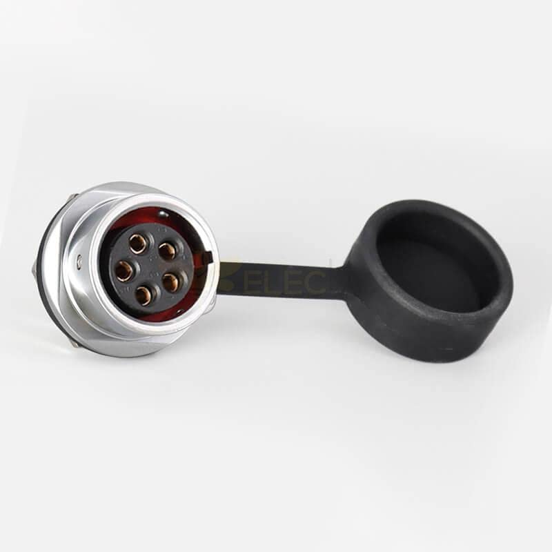 SF20 5 Pin Industrial Quick Push-Pull Male Plug Female Socket Back-Mount Waterproof Metal Circular Aviation