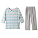 Produktbild N / A Pyjamas Damen Sommer Baumwolle Dünnschliff Täglicher Service 3/4 Ärmel Damen Sommer Home Service Anzug(Size:XXL)