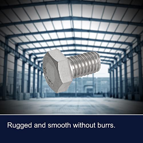 Image of Left Hand M8 x 16mm Hex Head Bolts Screws 304 Stainless Steel, A2-70 Fasteners Fully Machine Reverse Threaded SUS304 4 Pcs