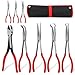 ABN 11in Plier 8-Piece Set - Long Reach Circle, Power Diagonal Cutting, S-Shape, Angled, and Straight Nose Pliers
