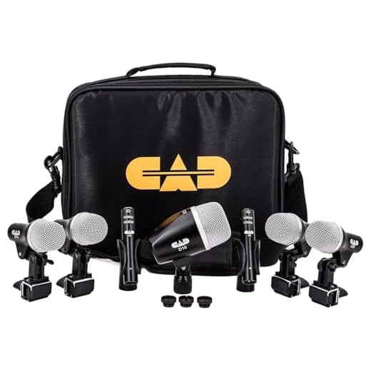 CAD Audio Stage7 7 Piece Drum Mic Pack - Includes Kick Mic, Snare Mic, 3 Tom Mics and 2 Overhead Condenser Mics, Black