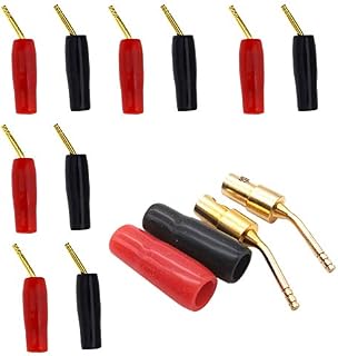 NA 10 Pcs 2mm Banana Plugs Screw Type Speaker Pin Connector Audio Speaker Cable Connector Adapter 5 Black and 5 Red