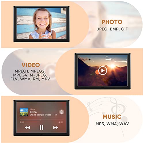 Image of 10 Inch Digital Photo Frame with Remote Control from High Resolution Photo /Music /Video Player 1280*800 Electronic Photo Player with Full IPS Display