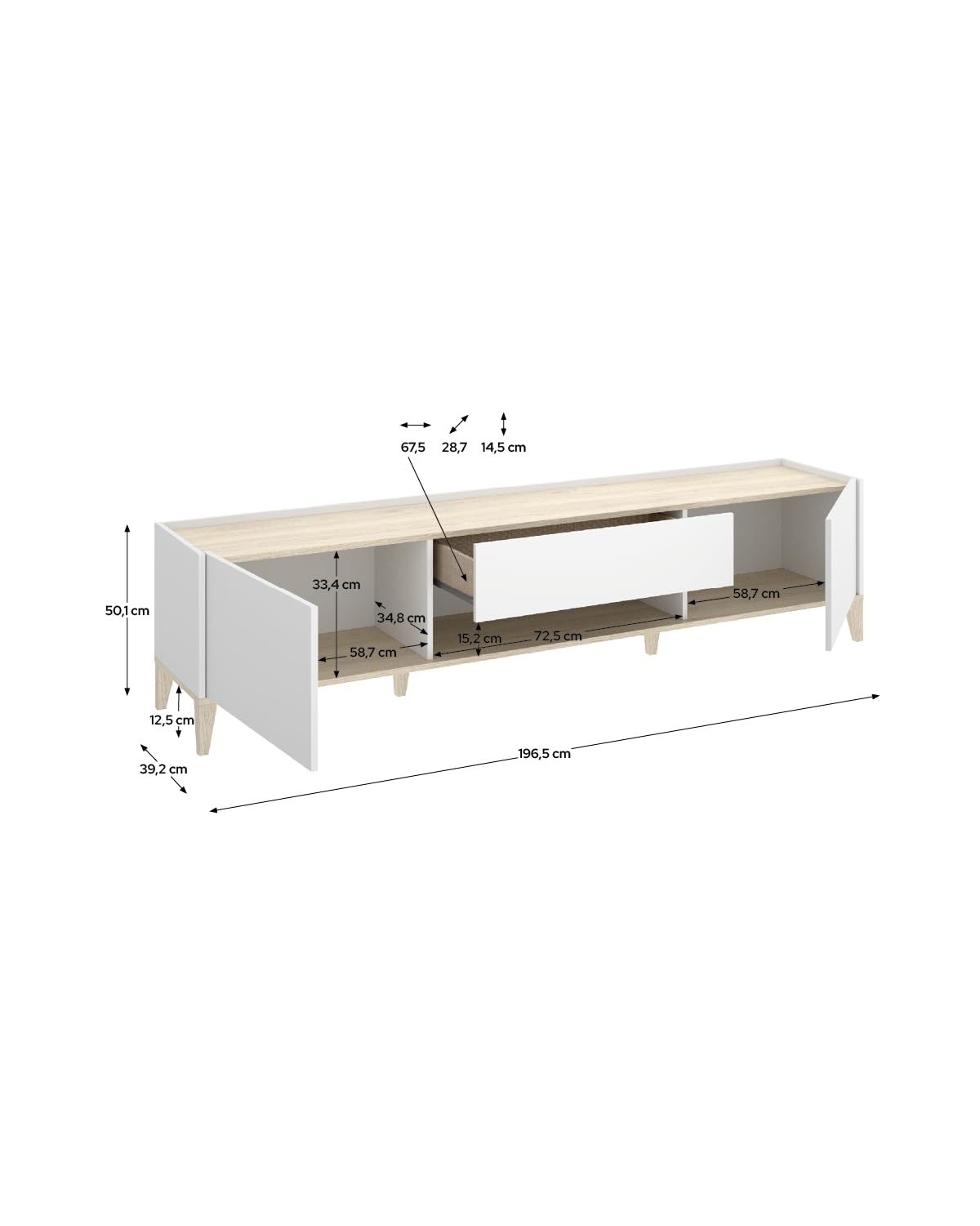 DEKIT Grupo RIMOBEL-Bari Mueble BAJO TV 200 cm