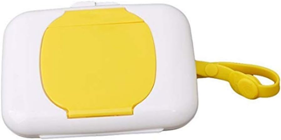 Dry Wet Wipes Dispenser,Refillable Tissue Storage Box for Home Office Kitchen Bathroom to Keep Wipes Fresh and Clean(yellow)