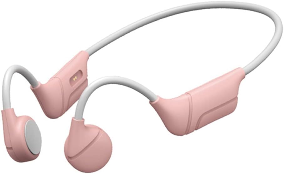 YODZ Bone Conduction Headphones Waterproof Sweatproof Bluetooth 5.0 Sports Stereo Open Ear Wireless Earphones with Micand Clear Sound, for Running Cycling Workout Hiking,Pink