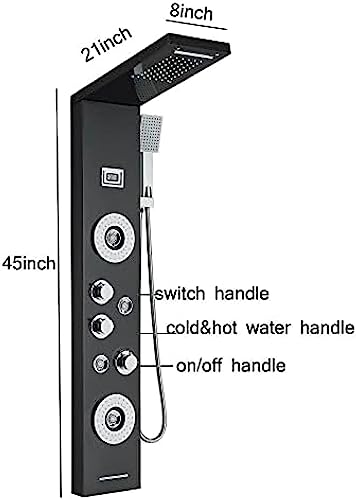 Shower Panel Tower Body Jets System Rain & Waterfall Mixer Hand Shower miniatura 6