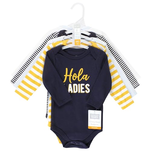 Image of Hudson Baby baby-boys Cotton Long-sleeve Bodysuits 5-pack