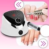Retoo Elektryczny frezarka 35000 obr./min, profesjonalny pilnik do paznokci z wyświetlaczem LED, frezarka do paznokci żelowa, kalus, usuwanie manicure, pedicure, regulowana prędkość, kolor czarny