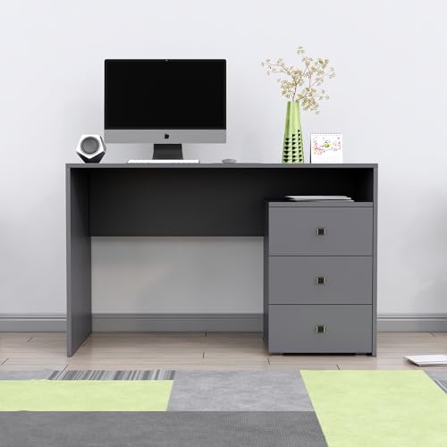 Image of Bniture Wooden Study Table for Home with Bottom Storage | Engineered Wood Study Table with Book Shelf | Multi Purpose Computer Desk for Writing | Laptop Table for Office & Home | Frosty White