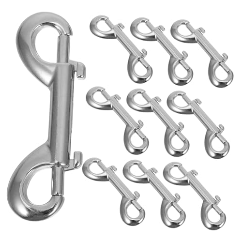 SOLUSTRE Double Ended Clip 10 Pack Dog Leash Clip Trigger Bolt Snap Hooks Key Chain Clasp Zinc Alloy Dog Hooks