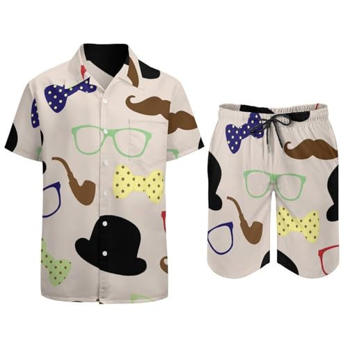 Ensemble Chemise Hawaïenne Imprimé Tropical Short et Pantalon de Plage