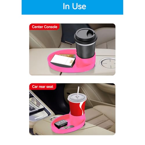 Image of Keenso Car Seat Snack Tray,Portable Travel Rotating Cup Holder Plate for Car Seats, Booster,Stroller (#12)