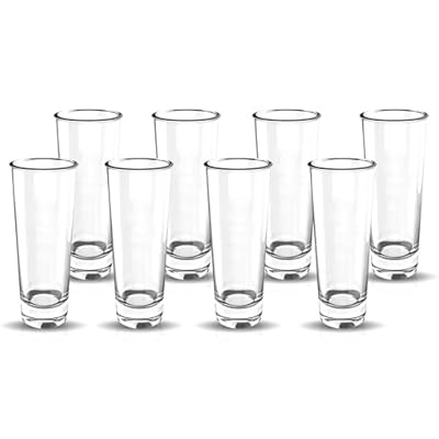 LADY&HOME Shot Glasses Set of 8,2oz Shot Glass Set with Heavy Base for Espressos,Vodka,Whiskey,Tequila,Liqueurs (Set of 8,Clear)