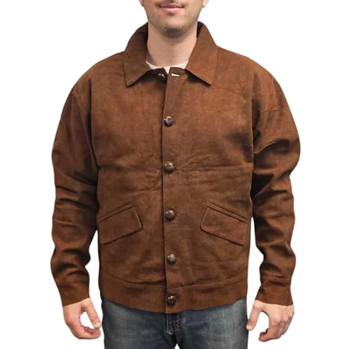 My Party Shirt Jerry Reversible Suede Jacket With Candy Stripe Lining - 90s TV Show Gift Iconic Brown Coat Pink It's Fabulous2