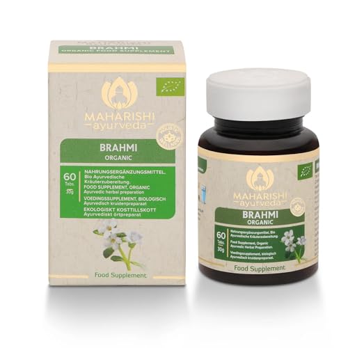 Maharishi Ayurveda Brahmi 60 Tabletten | 100% Vegan | Bacopa Monnieri-Extrakt | Pack von 1 (60 Tablette (Pack von 1) Bio)