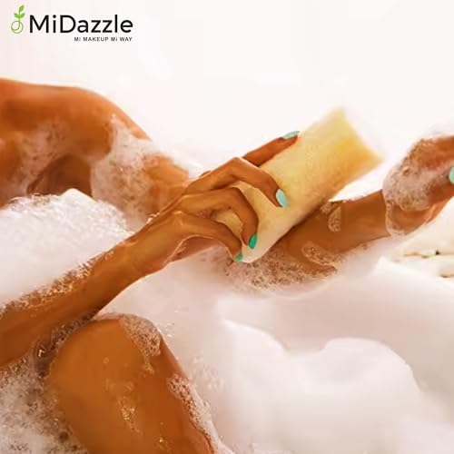 Image of Midazzle 100% Natural Body Scrubber Loofah for Bathing (Long) (Pack of 4)