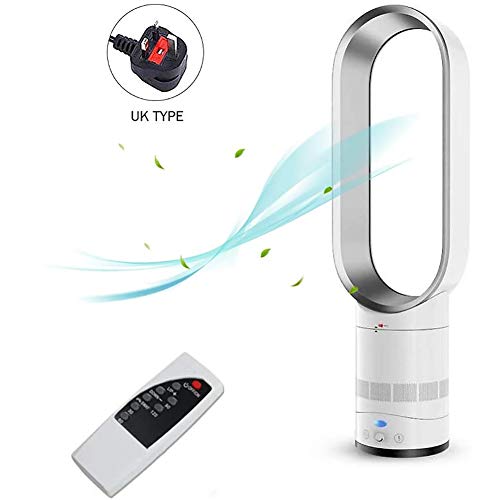 qwqqaq Bladeless Fan,25.6 Inch Portable Air Cooler,Quiet Leafless Air Conditioner,Remote Control Tower Fan