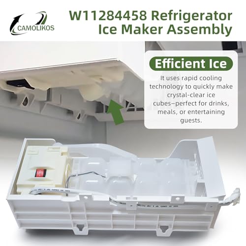 W11284458 Refrigerator Ice Maker Assembly Fits for Whirlpool W11088559 Ice Maker Replace 4961086 AP6809232 PS12584610 EAP12584610 NTXA001WA1