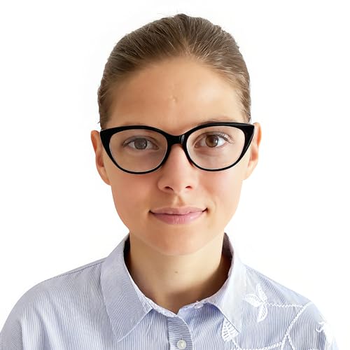 Mini Brille, Cat Eye Reading Glasses with Large Lenses, including FREE Trendy Case, Plastic Frame with Metal Temples (Black) - Image 2