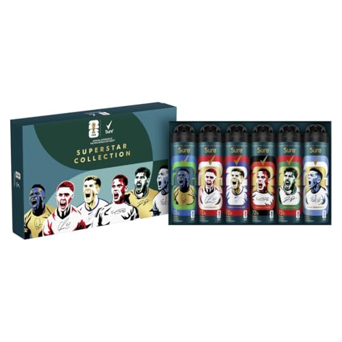 Sure Men FIFA World Cup 2026 Limited Edition Superstar Deodorant Gift Set Anti-Perspirant Body Spray Invisible Ice Fresh 6x 150 ml