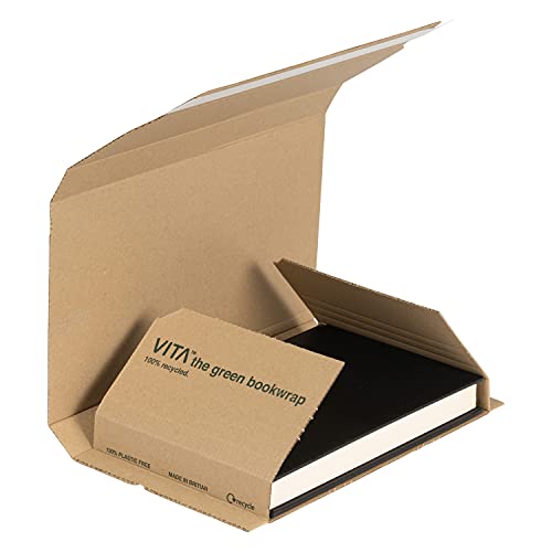 Blake VITA | embalaje de cartón para libros (31 x 25 x 7cm) | 25 unidades | 375gr | ecológico FSC | tira autoadhesiva | caja de cartón para envío de libros | packaging para libros | modelo BWM06